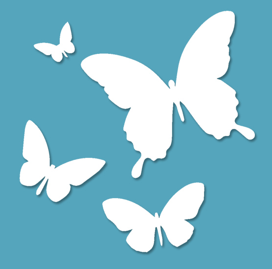 Mini Pochoir Adhésif PVC, 5 x 5 cm Silhouettes Papillons