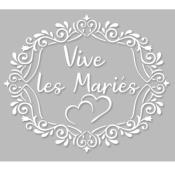 Pochoir Adhésif 25 x 20 cm Médaillon Mariage, Vive les mariés