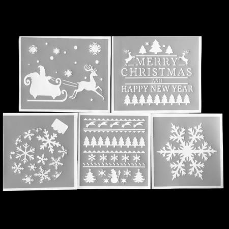 Ensemble de 5 Pochoirs Adhésifs Thème Noël