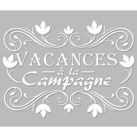 Pochoir Adhésif 30 x 20 cm Médaillon Vacances à la Campagne