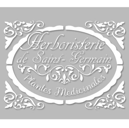 Pochoir Adhésif 30 x 20 cm Médaillon Ancien Herboristerie