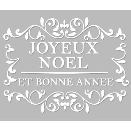 Pochoir Adhésif 30 x 20 cm Affiche Joyeux Noël et Bonne Année