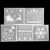 Ensemble de 5 Pochoirs Adhésifs Thème Noël
