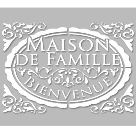 Pochoir Adhésif 30 x 20 cm Médaillon Vintage Maison de Famille