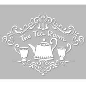 Pochoir Adhésif 30 x 20 cm Médaillon The Tea Room Stylisé