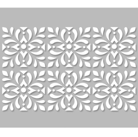 Pochoir Adhésif 30 x 20 cm Set de 6 Carreaux Ciment Fleurs & Arabesques