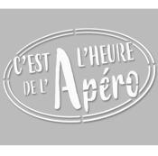 Pochoir Adhésif 30 x 20 cm Affiche C'est L'heure de l'Apéro