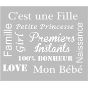 Pochoir Adhésif 25 x 20 cm Lettrages Fille