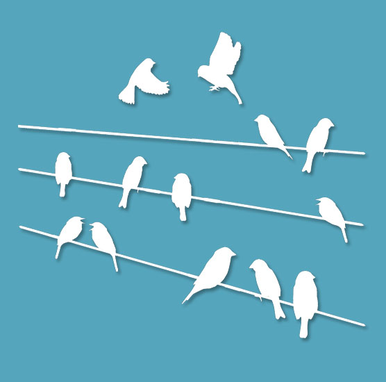 Pochoir Adhésif Fleurs Et Oiseaux – Pour Décoration Murale Ou Meubles – Neuf