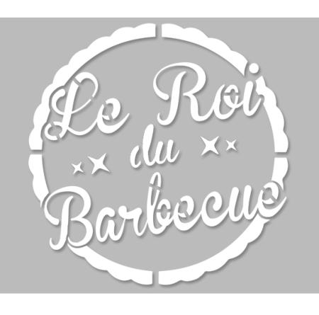 Pochoir Adhésif 20 x 20 cm Médaillon Le Roi du Barbecue Stylisé