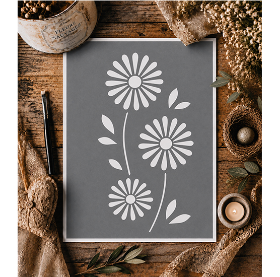 Pochoir Adhésif Fleurs Botaniques 18x12 cm – Déco Nature et Esprit Végétal