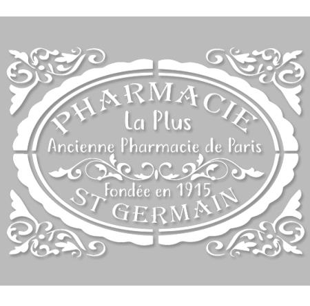 Pochoir Adhésif 30 x 20 cm Affiche Pharmacie Vintage