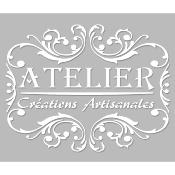 Pochoir Adhésif 30 x 20 cm Médaillon Atelier, Création Artisanale