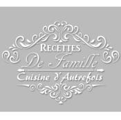 Pochoir Adhésif 30 x 20 cm Médaillon Recettes de Famille Stylisé