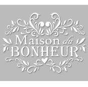 Pochoir Adhésif 30 x 20 cm Médaillon Maison du Bonheur & Arabesques