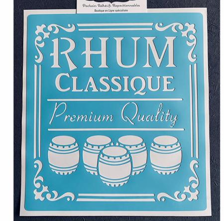 Pochoir Adhésif 25 x 20 cm Affiche Rhum Classique