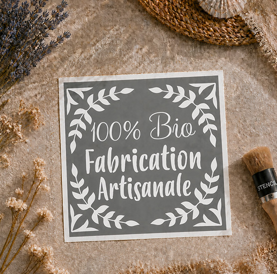 Pochoir Adhésif 100% Bio Fabrication Artisanale 20x20 cm – pour Décoration & Packaging