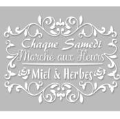 Pochoir Adhésif 30 x 20 cm Affiche Marché Aux Fleurs Vintage