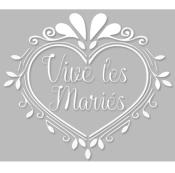 Pochoir Adhésif 25 x 20 cm Coeur Mariage, Vive les Mariés