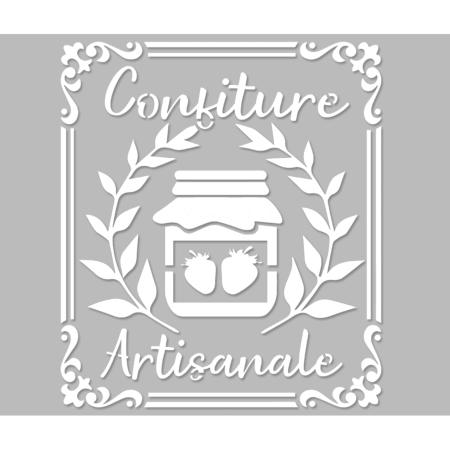 Pochoir Adhésif 25 x 20 cm Affiche Confiture Artisanale Ancienne