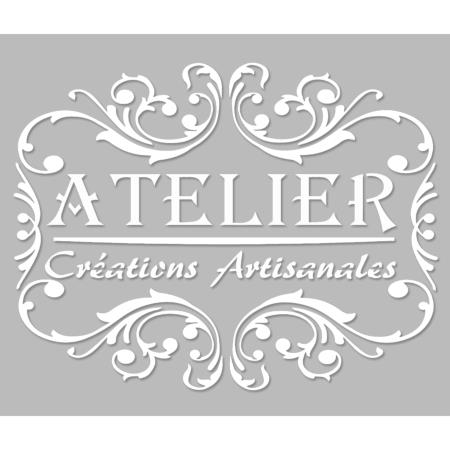 Pochoir Adhésif 30 x 20 cm Médaillon Atelier, Création Artisanale