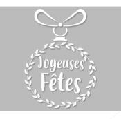 Pochoir Adhésif 25 x 20 cm Boule Noel Joyeuses Fêtes
