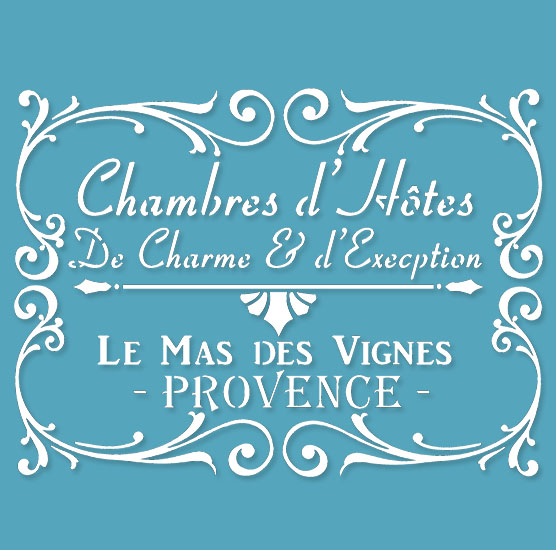 Pochoir Adhésif 30 x 20 cm Chambres d'Hôtes Provence