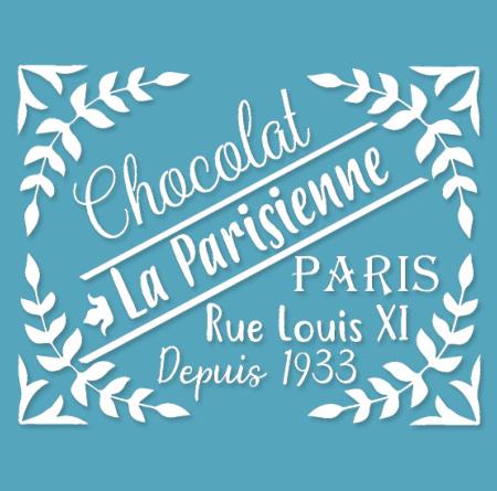 Pochoir Adhésif 30 x 20 cm Affiche Chocolat, La Parisienne