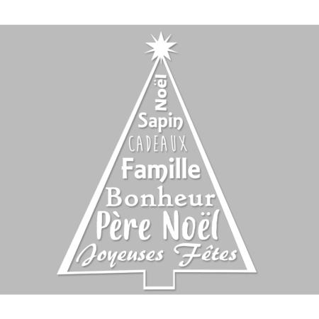 Pochoir Adhésif 30 x 20 cm Sapin de Noël, Etoile & Lettrages