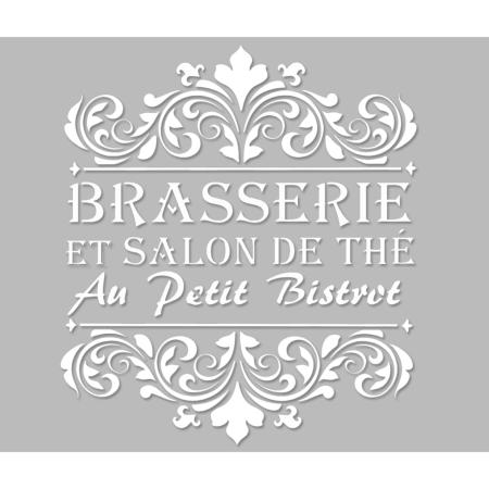 Pochoir Adhésif 25 x 20 cm Affiche Brasserie ,Salon de Thé & Arabesques