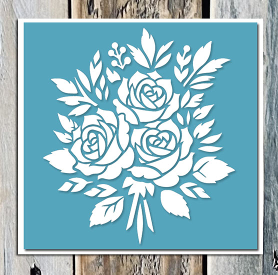 Kit Pochoir Roses En Plastique Fait Main - Pour Décorations Créatives