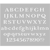 Pochoir Adhésif 30 x 20 cm Alphabet & Chiffres Vintage