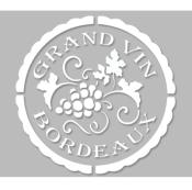 Pochoir Adhésif 20 x 20 cm Médaillon Grand Vin Bordeaux