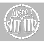 Pochoir Adhésif 20 x 20 cm Médaillon Apéro ! & Shops Bière