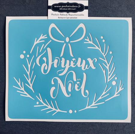Pochoir Adhésif 25 x 20 cm Couronne Joyeux Noel