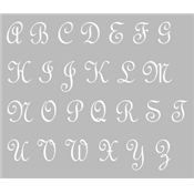 Pochoir Adhésif 30 x 20 cm ALPHABET ELEGANCE (3cm par lettre)