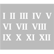 Pochoir Adhésif 28 x 18 cm CHIFFRES ROMAINS (3cm par chiffre)