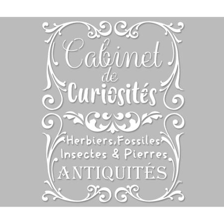 Pochoir Adhésif 30 x 20 cm Affiche Cabinet de Curiosités, Antiquités