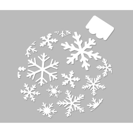 Pochoir Adhésif 20 x 20 cm Boule Noël & Flocons