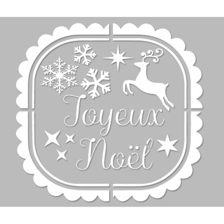 Pochoir Adhésif 20 x 20 cm Cadre Joyeux Noël 