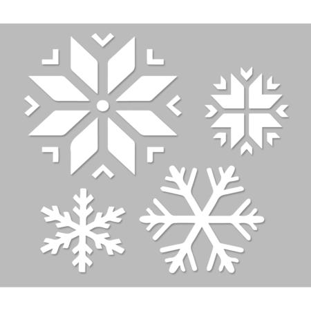Pochoir Adhésif 20 x 20 cm Set de 4 Flocons de Noël 