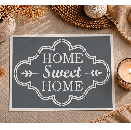 Pochoir Adhésif Home Sweet Home 30x20 cm – Affiche Vintage Réutilisable