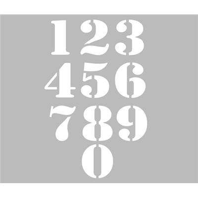 Pochoir Adhésif 30 x 20 cm Chiffres Stencil / 6 cm par chiffre