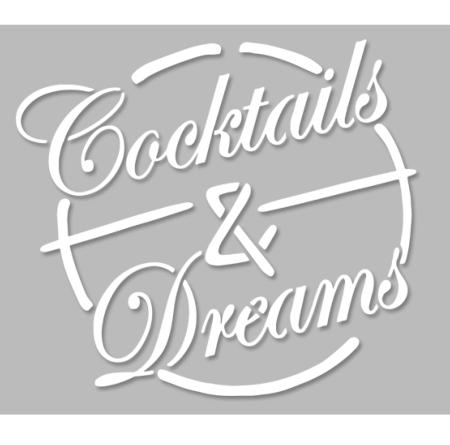 Pochoir Adhésif 20 x 20 cm Affiche Cocktails & Dreams