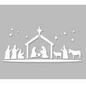 Pochoir Adhésif 30 x 18 cm Crèche de Noel
